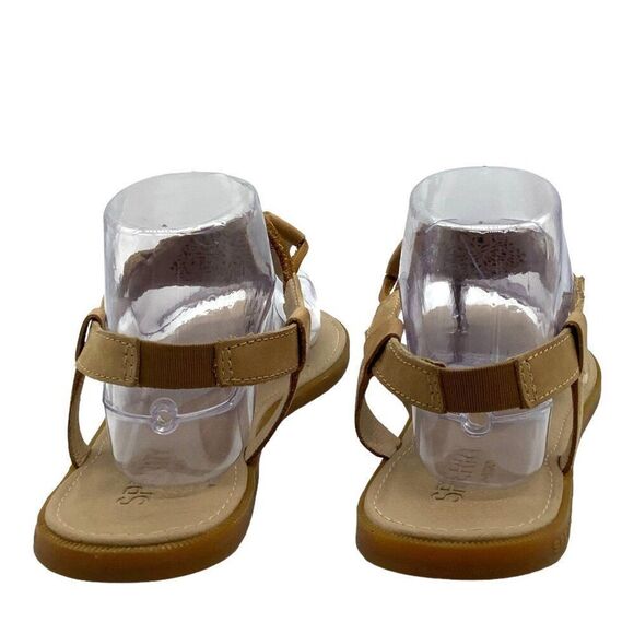 Sperry Laser Cut Floral Leather Thong Sandals 10 Slingback Neutral Flat - Picture 6 of 8